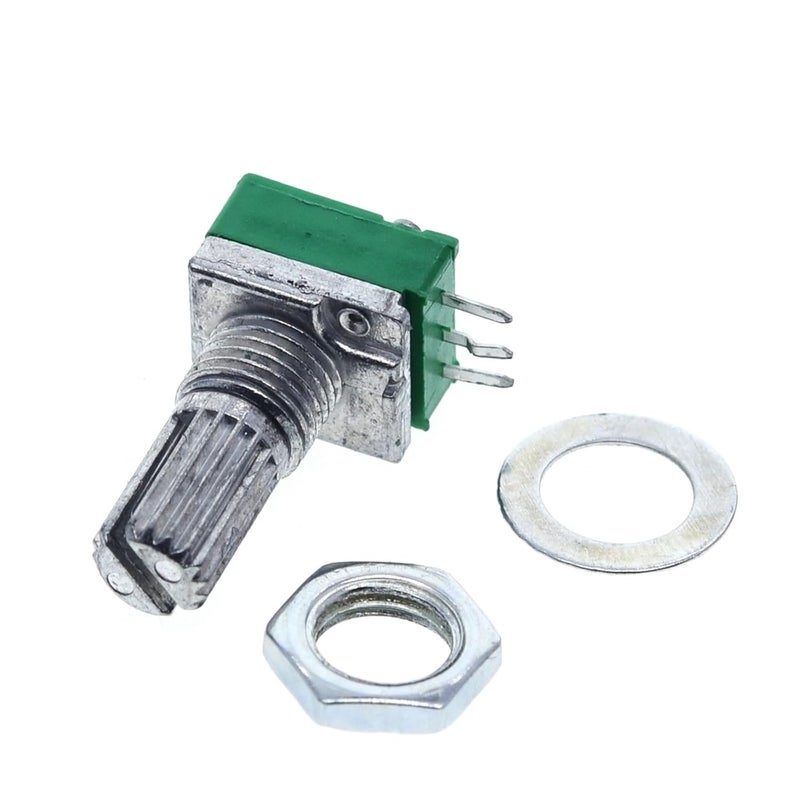 B5K B10K B20K B50K B100K B500K Audio Amplifier Sealed Potentiometer 15mm Shaft 3pins RK097N 10Pcs(100K Ohm) - Image 2
