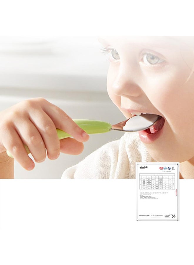 Babycare - Babycare - Stainless Steel Fork and Spoon Set White with Box – BPA-Free, Durable Utensils for Babies and Toddlers, Safety Approved - Image 1