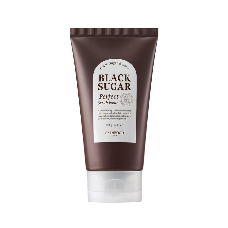 SKIN FOOD since 1957 SKINFOOD Black Sugar Perfect Scrub Foam 180g - Detoxifying Pore Scrubs & Exfoliator Soft & Rich Bubble Facial Foam Cleanser, Removes Dead Skin Cells - Exfoliating Skincare for Men & Women (6.35 oz) - Image 1
