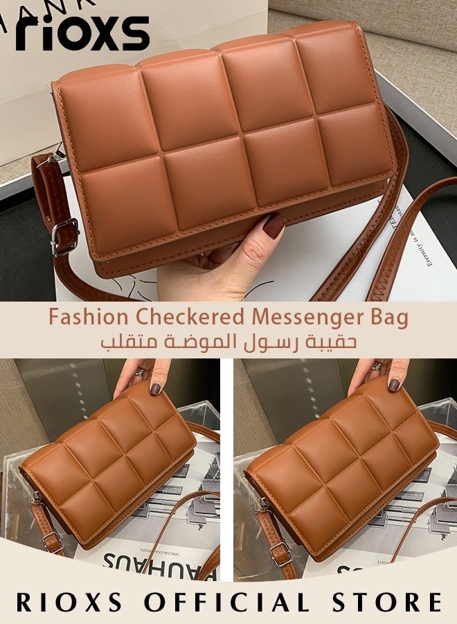 RIOXS Women Quilted Crossbody Bag, Small Trendy Shoulder Bag, Fashionable Leather Lightweight Handbag, Classic Soft Leather Satchel, Ideal for Travel or As Fashionable Accessory - Image 4