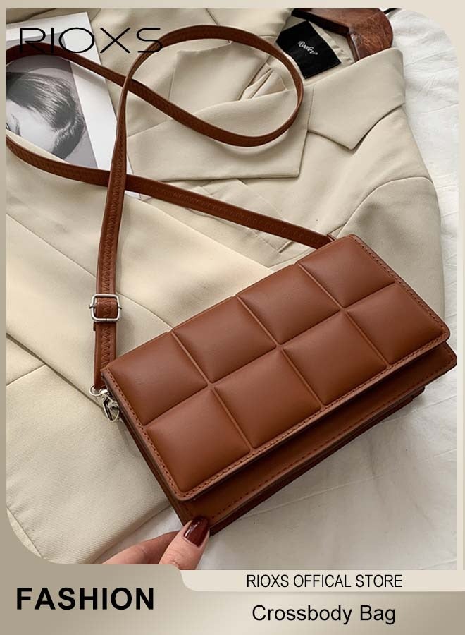RIOXS Women Quilted Crossbody Bag, Small Trendy Shoulder Bag, Fashionable Leather Lightweight Handbag, Classic Soft Leather Satchel, Ideal for Travel or As Fashionable Accessory - Image 2