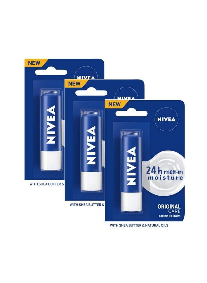 Nivea Essential Care Lip Balm, 4G (Pack Of 3), Blue - Image 1