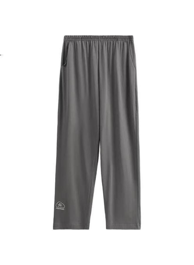 Fenton Men'S Cotton Casual Pants Spring And Autumn Loose Comfortable Home Pants Dark Grey 2Xl - Image 1