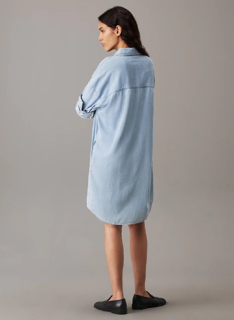 Calvin Klein Jeans Relaxed Denim Shirt Dress - Image 2