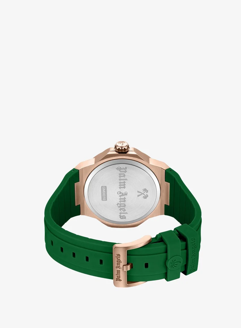 Palm Angels green Vello Green Dial Green Silicone Strap Analog Watch for Men, 44mm for Men | Best Price UAE