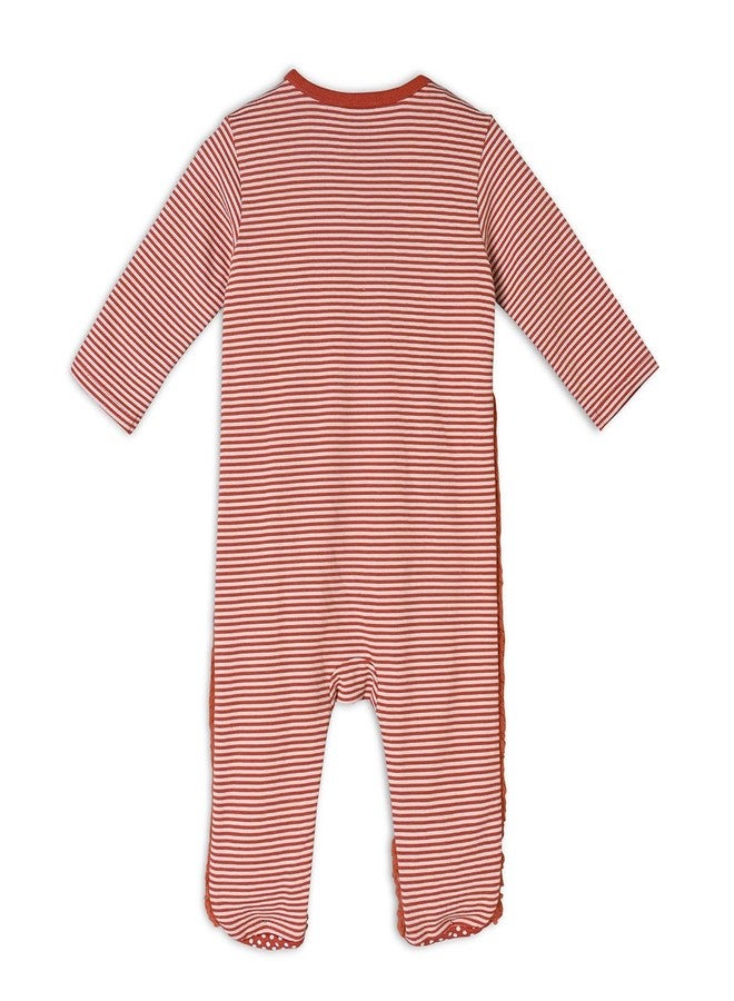 miniklub Baby Boys Round Neck Full Sleeves Knitted Cotton Sleep Suit, Pack of 1, Brown (6-9M) - Image 2