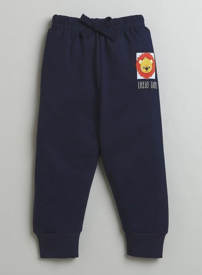 BUMZEE طقم ملابس رياضية للأولاد من BUMZEE باللون الكحلي، مكون من سويت شيرت وبنطال رياضي بأكمام طويلة من القطن، مناسب للأعمار من 6 إلى 12 شهرًا (Peb9995C-nbl) - Image 4