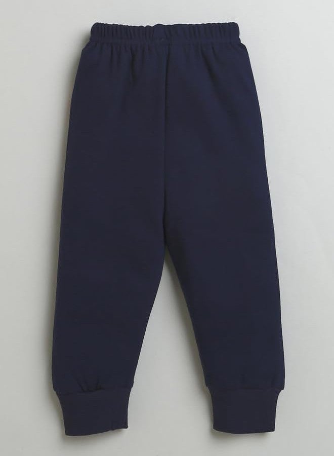 BUMZEE طقم ملابس رياضية للأولاد من BUMZEE باللون الكحلي، مكون من سويت شيرت وبنطال رياضي بأكمام طويلة من القطن، مناسب للأعمار من 6 إلى 12 شهرًا (Peb9995C-nbl) - Image 5