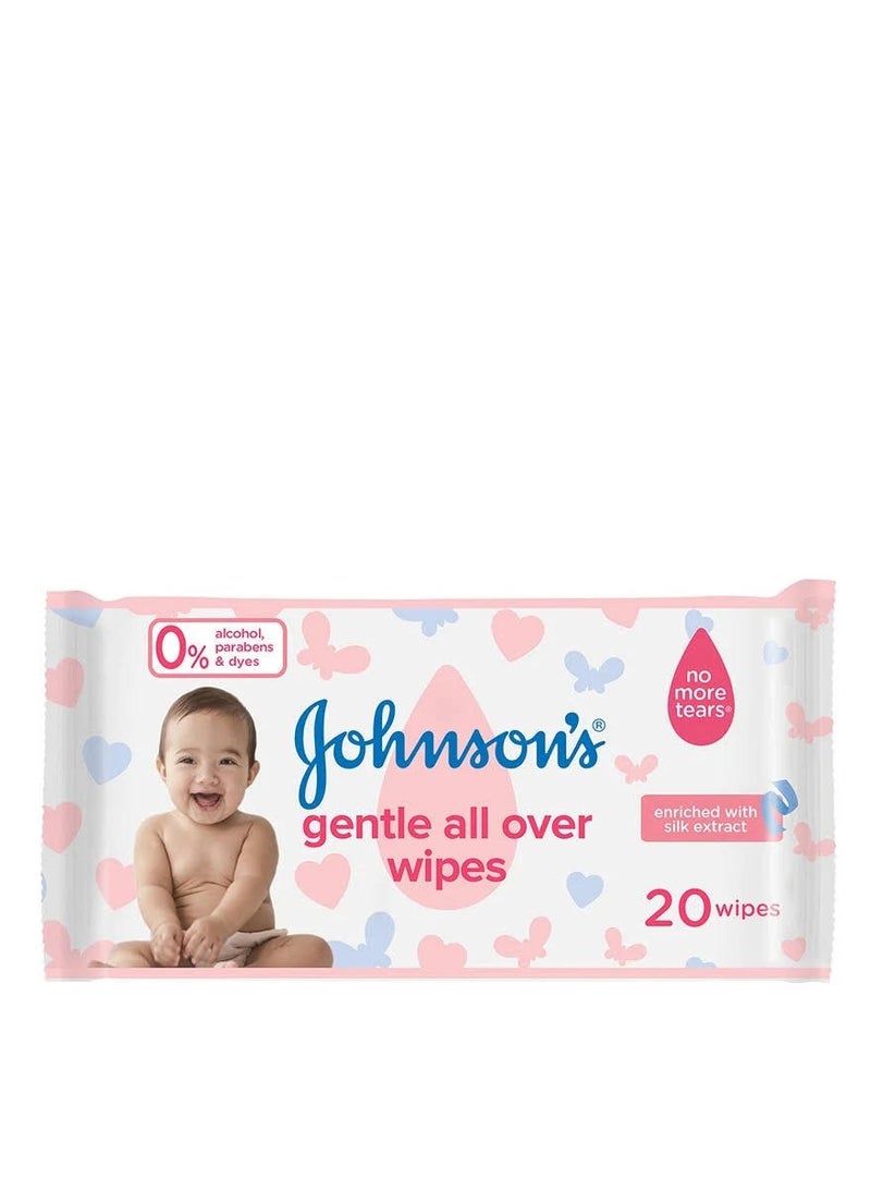 Johnson's Gentle All Over Baby 20 Wipes - Image 2