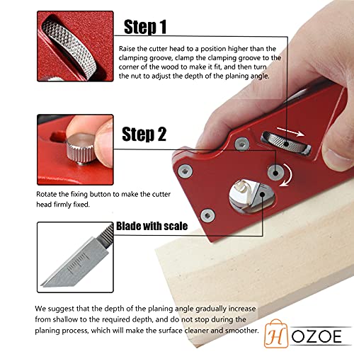 HOZOE Chamfer Plane for Wood,Woodworking Hand Planer for Quick Edge Planing and radian Corner Plane Trimming,Four siaeTypes of Cutter Heads,Woodworking Tools for Professional Woodworkers and Beginners - Image 4