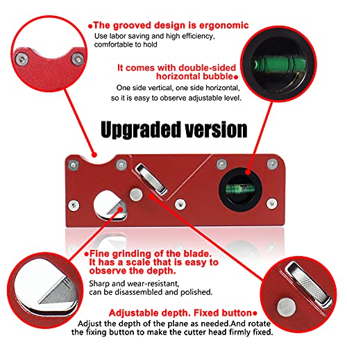 HOZOE Chamfer Plane for Wood,Woodworking Hand Planer for Quick Edge Planing and radian Corner Plane Trimming,Four siaeTypes of Cutter Heads,Woodworking Tools for Professional Woodworkers and Beginners - Image 5