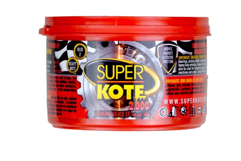 Superkote 2000 Lithium Grease Superkote 2000 / NLGI 2 / Multipurpose/Lithium/Lubricant/EP/High Temp/Industry/Construction/Automotive/Red Grease / 360g - Image 1