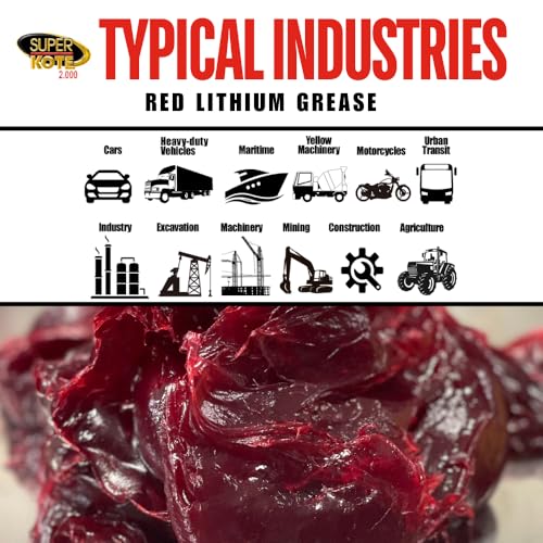 Superkote 2000 Lithium Grease Superkote 2000 / NLGI 2 / Multipurpose/Lithium/Lubricant/EP/High Temp/Industry/Construction/Automotive/Red Grease / 360g - Image 2