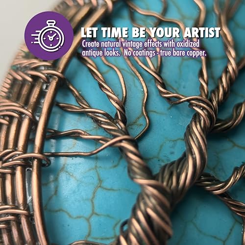 Artistic Wire سلك فني، 18 قياس نحاس عاري غير مطلي، سلك حرفة نحاسي، 10 ياردة - Image 5