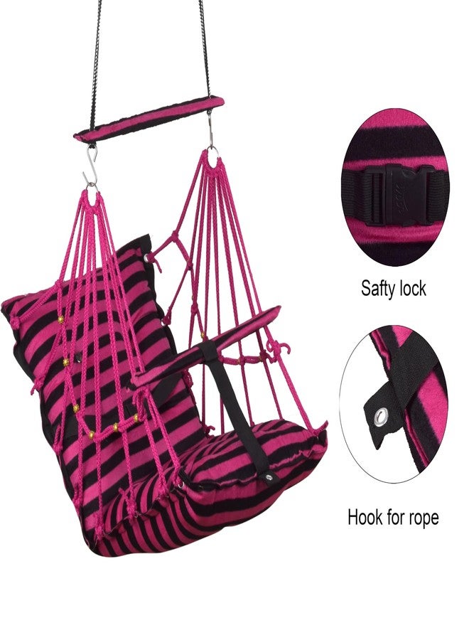 Sprointal® Swing for Kids, Baby Swing Chair Cotton Children Folding and Washable 1-5 Years Swing with Safety Belt,Home and Garden Jhula for Babies |Swing for Kids|Hanging Cradle (Cherry Line) - Image 5