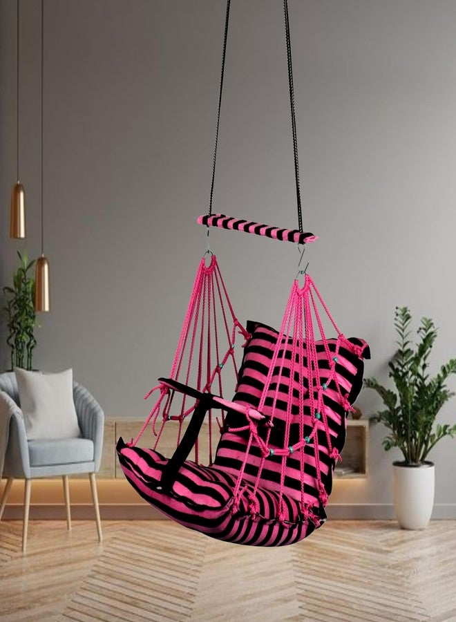 Sprointal® Swing for Kids, Baby Swing Chair Cotton Children Folding and Washable 1-5 Years Swing with Safety Belt,Home and Garden Jhula for Babies |Swing for Kids|Hanging Cradle (Cherry Line) - Image 1