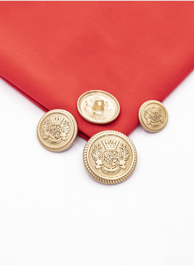 Generic - 26-Piece Metal Button Set with Crown and Laurel Design, Gold - Image 1
