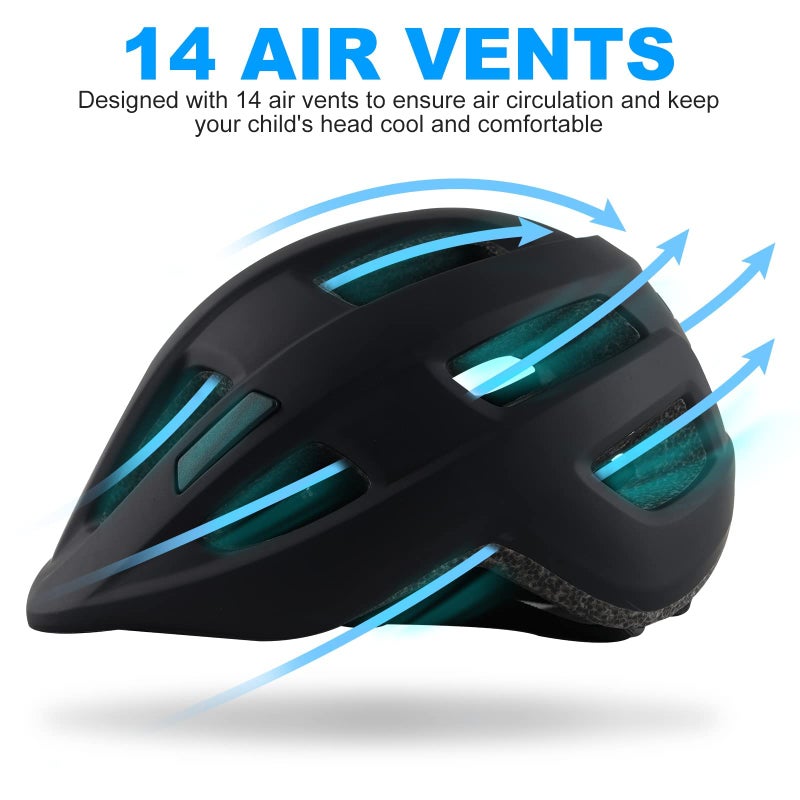 TLAMEE Kids Bike Helmet for Ages 1-8 Years, Adjustable Toddler Boys and Girls Helmets, Lightweight Child Infant Bicycle Cycling Scooter Sports Helmet XS, 48-50cm,Black - Image 5