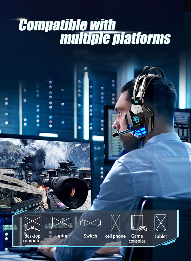 هيروكس سماعة ألعاب سلكية فوق الأذن لـ PS4/PS5/XOne/XSeries/Nintendo Switch/PC - Image 3