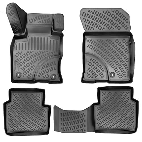 RizLiner Lincoln Corsair 2020-2025 (No Hybrid Models) Custom Fit Floor Mats Rubber 3D Car Mats Laser Measured Floor Liners All Weather Heavy Duty Waterproof TPE (Front & Rear) - Image 1