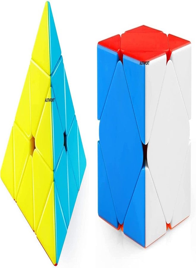 AUTHFORT Qiming Pyramid Triangle Speed Cube Skewb Speed Cube Stickerless Magic Cube Toys for Kids Adult - Image 1