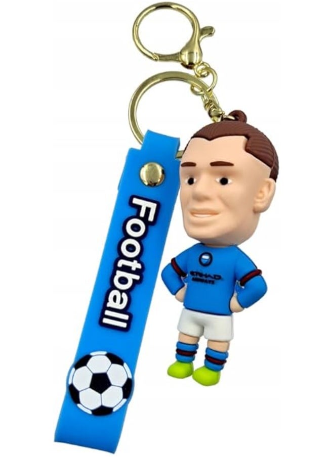 Football 3D Rubber Keychain Keychain with Soccer Player on Long Strap - Vibrant Accessory for Soccer Fans Soccer Player on Long Strap - Vibrant Accessory for Soccer Fans and Collectors  - Image 2