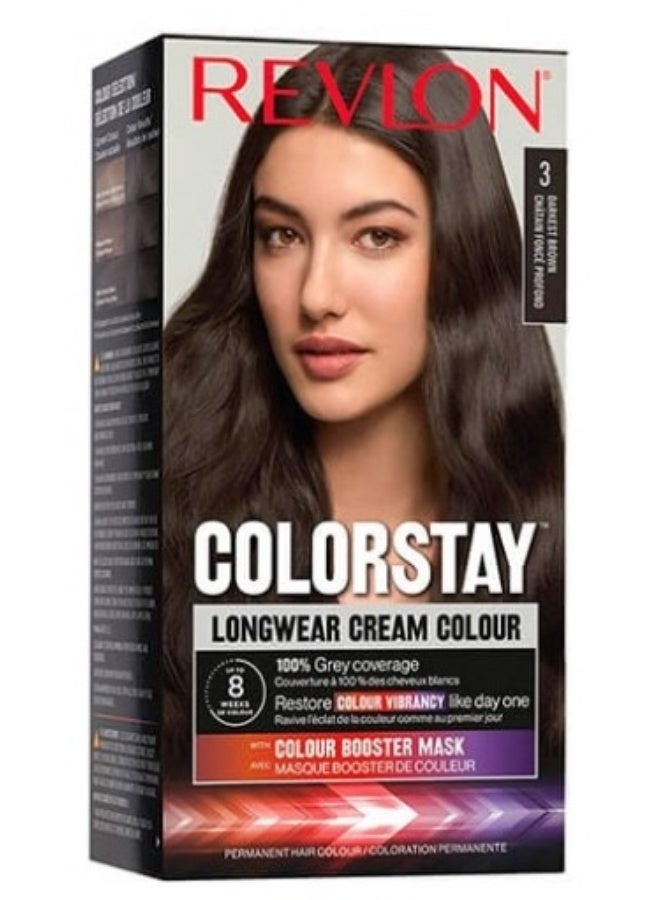 ريفلون صبغة شعر دائمة من ريفلون كولورستاي رقم 3، لون كستنائي داكن. - Image 1