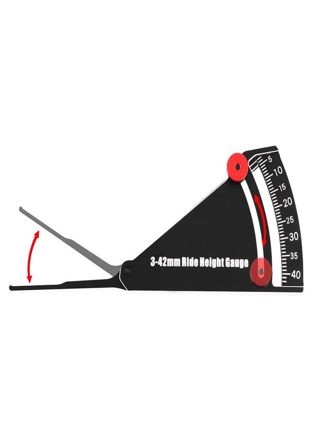 GLOBACT RC Car Ride Height Gauge 3-42mm Adjustable Measuring Ruler for RC Road Vehicles RC Off-Road Vehicles and RC Trucks (Black) - Image 5