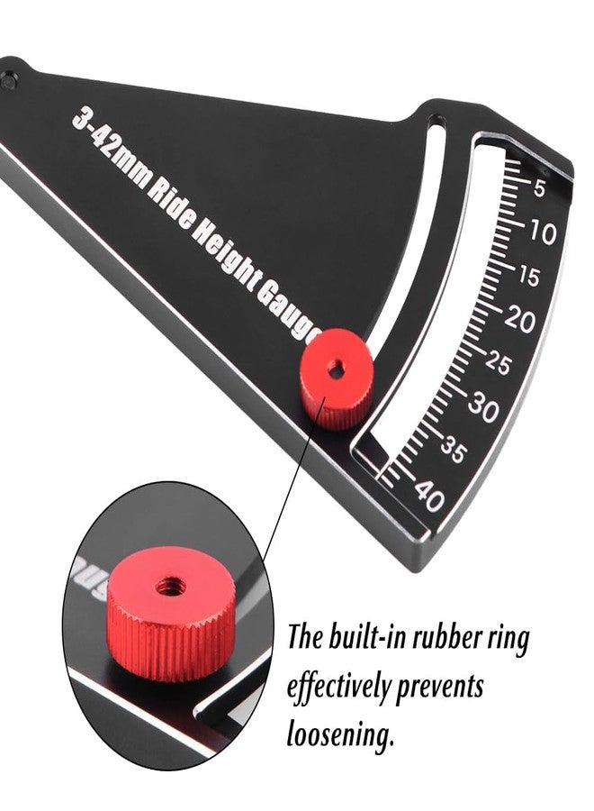 GLOBACT RC Car Ride Height Gauge 3-42mm Adjustable Measuring Ruler for RC Road Vehicles RC Off-Road Vehicles and RC Trucks (Black) - Image 3