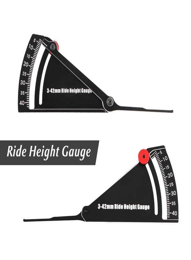 GLOBACT RC Car Ride Height Gauge 3-42mm Adjustable Measuring Ruler for RC Road Vehicles RC Off-Road Vehicles and RC Trucks (Black) - Image 2