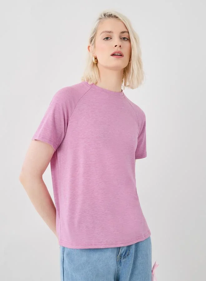 تايك تو Take Two Solid Regular Fit Round Neck T-Shirt
