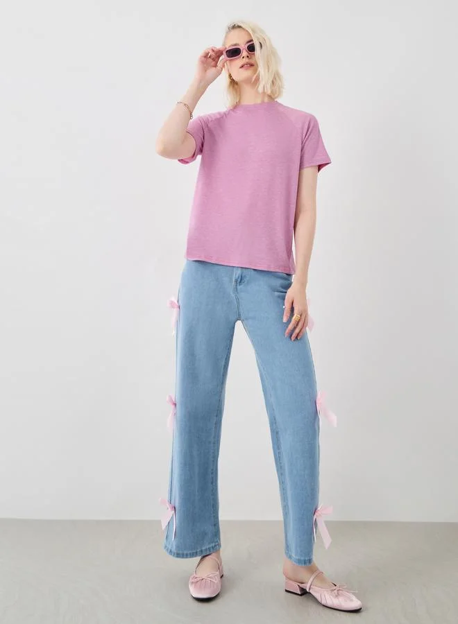 Take Two Take Two Solid Regular Fit Round Neck T-Shirt