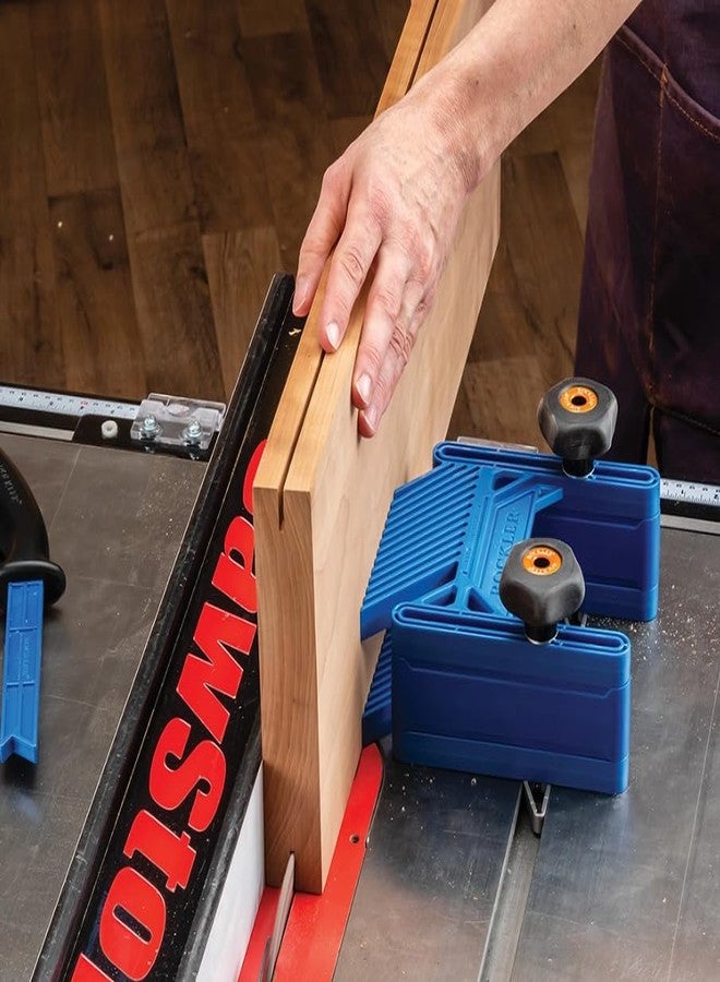ROCKLER Double Featherboard for Table Saws - Extra Height & Precise Adjustment Feather Boards for Woodworking w/ 2 Featherboards, Knobs & Risers - Woodworking Accessories for Drill Press & Router Kit - Image 2