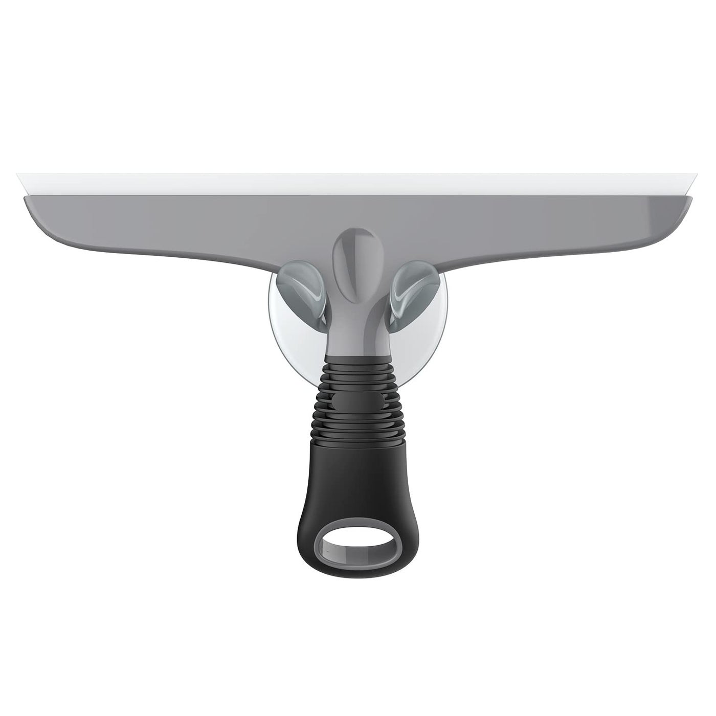 Mr Siga MR.SIGA Multi-Purpose Silicon Squeegee for Window, Glass, Shower Door, Car Windshield, Heavy Duty Window Scrubber, Includes Suction Hook, 10 inch, Gray & Black, 1 Pack
