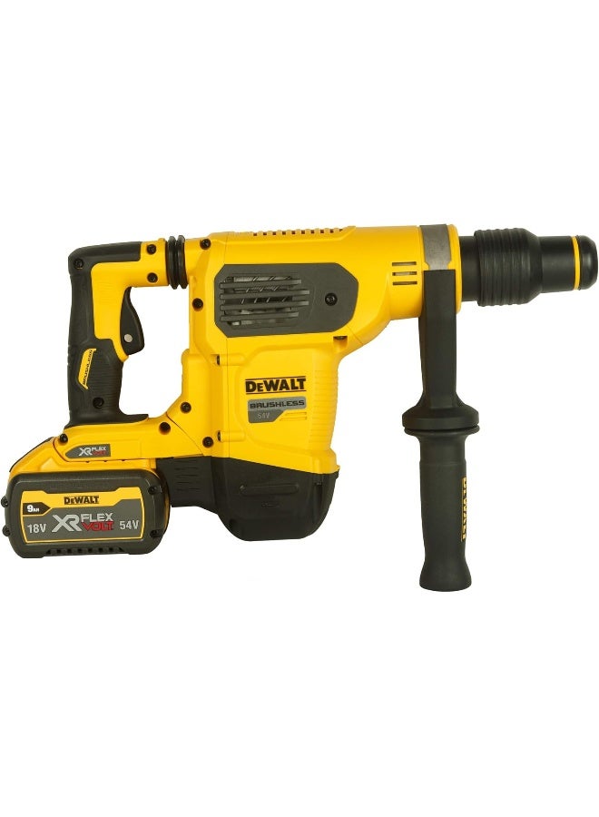 ديوالت مطرقة Dewalt DCH481X2-GB 54V Sds Max مع شاحن بطاريتين 3Ah في صندوق عدة، أصفر وأسود  - Image 3
