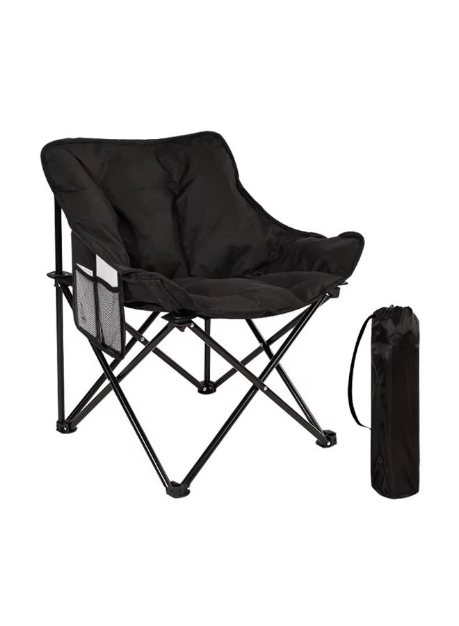 Padded folding camping chair with carrying bag and side pocket - Comfortable travel chair for gardens, fishing, and outdoor picnics - Durable and lightweight design (Multi-color) - Image 1
