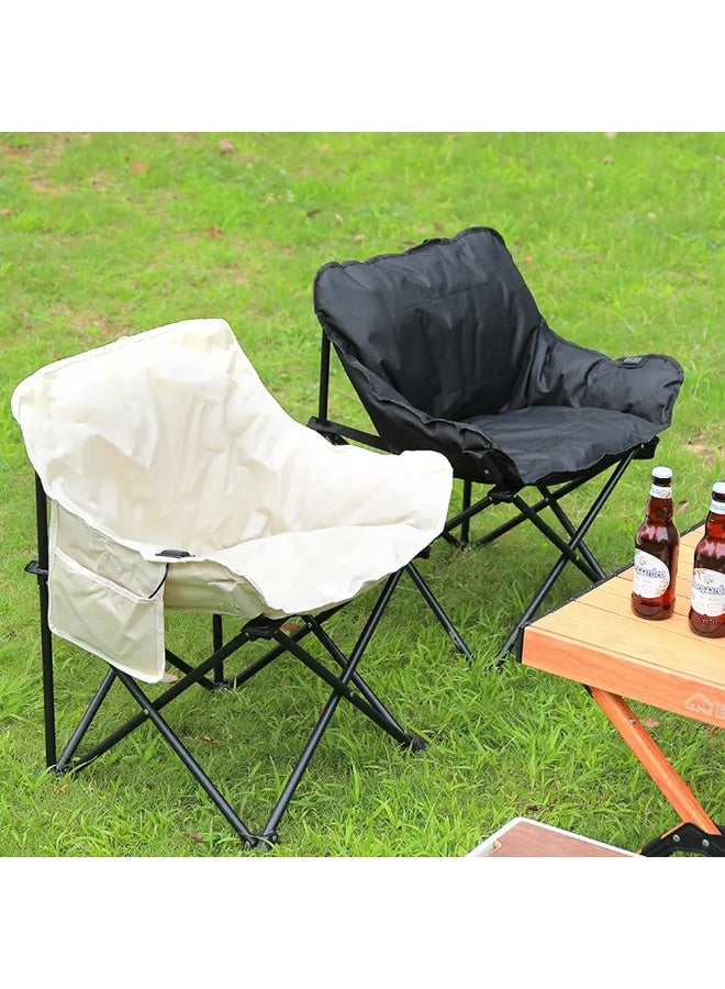 Padded folding camping chair with carrying bag and side pocket - Comfortable travel chair for gardens, fishing, and outdoor picnics - Durable and lightweight design (Multi-color) - Image 3