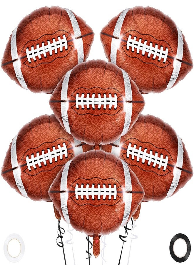 YOTHORN 27 Inch Football Balloons,6 Pcs Football Foil Balloons,Super Bowl Balloon,Football Party Balloon for Super Bowl Decor Tailgate Game Day Sport Themed Birthday Party Decorations Supplies - Image 1