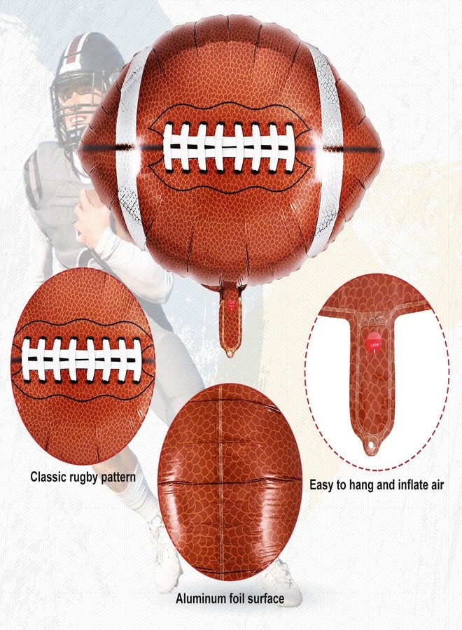YOTHORN 27 Inch Football Balloons,6 Pcs Football Foil Balloons,Super Bowl Balloon,Football Party Balloon for Super Bowl Decor Tailgate Game Day Sport Themed Birthday Party Decorations Supplies - Image 5