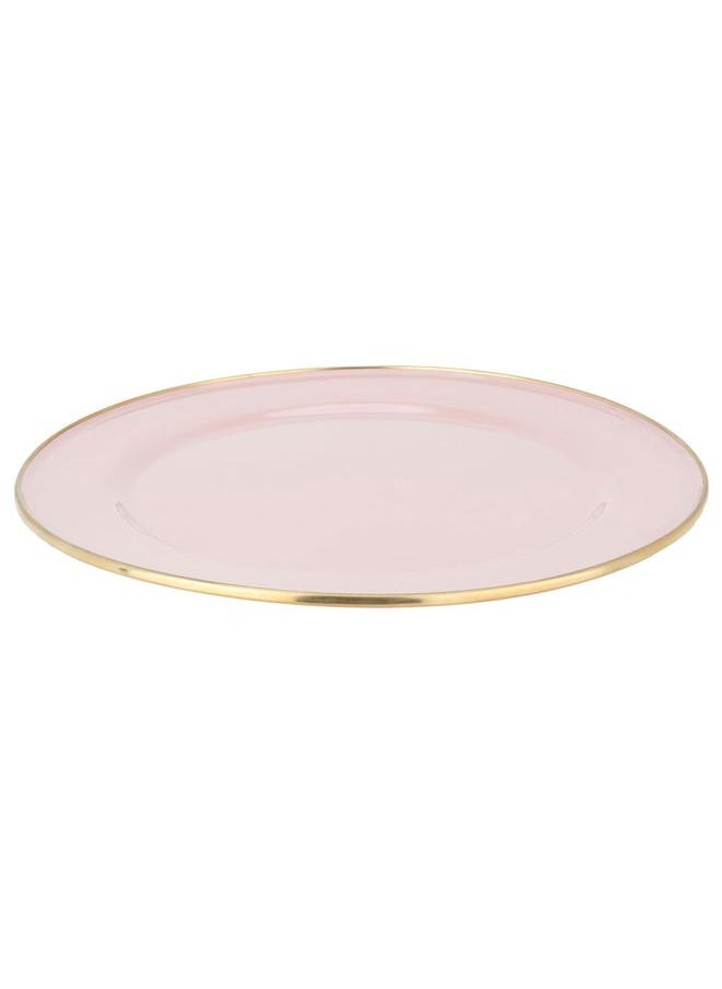 Alsaif Steel Serving Plate 30 Cm Round Light Pink  - Image 1