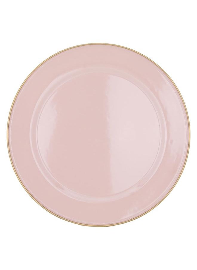 Alsaif Steel Serving Plate 30 Cm Round Light Pink  - Image 2