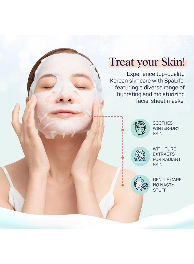 سبا لايف قناع الوجه سنو باديز 10 عبوات من أقنعة ورقية مرطبة للنساء مجموعة متنوعة للعناية بالبشرة لترطيب البشرة المتوهجة قناع الوجه الكوري علاج السبا بمكونات طبيعية - Image 3