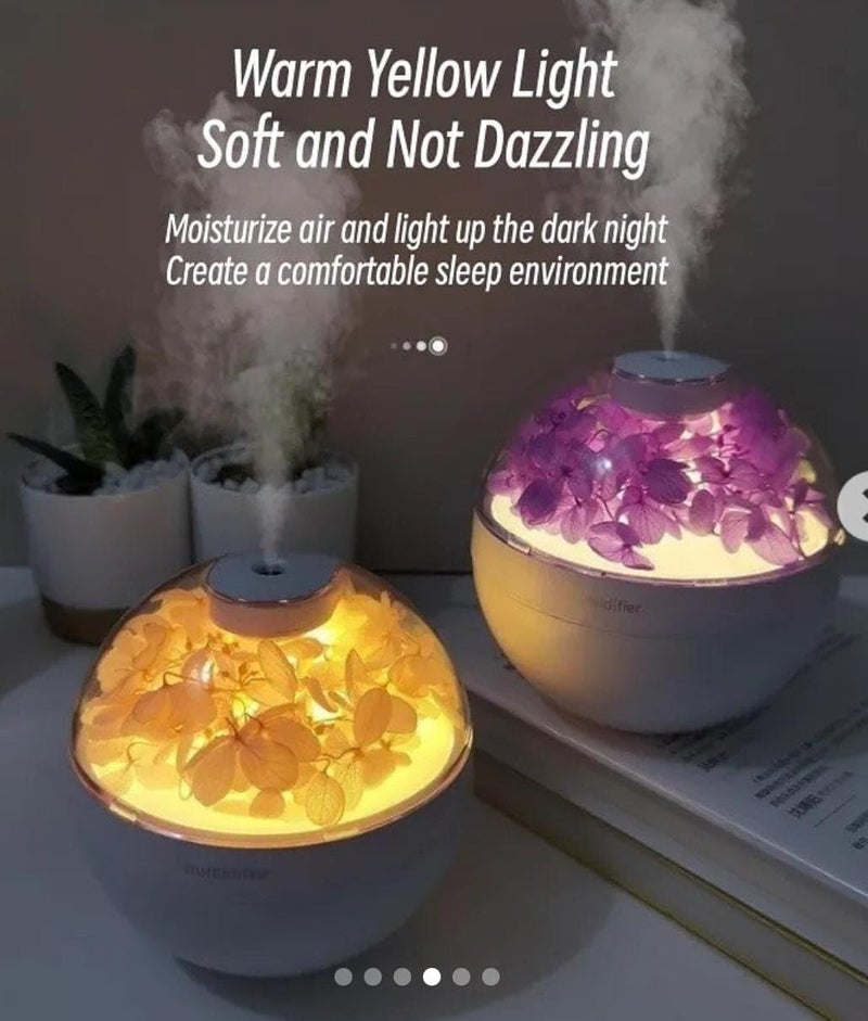 Yadava USB Mini Aroma Diffuser Eternal Flower Aromatherapy Essential Oil Air Humidifier Diffuser Home Ultrasonic Mist Maker Cool Mist Humidifier, Humidifiers for Bedroom (Air Humidifier) - Image 3