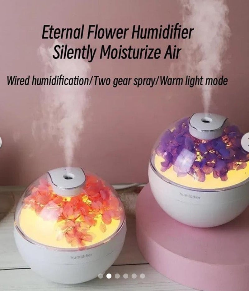 Yadava USB Mini Aroma Diffuser Eternal Flower Aromatherapy Essential Oil Air Humidifier Diffuser Home Ultrasonic Mist Maker Cool Mist Humidifier, Humidifiers for Bedroom (Air Humidifier) - Image 2