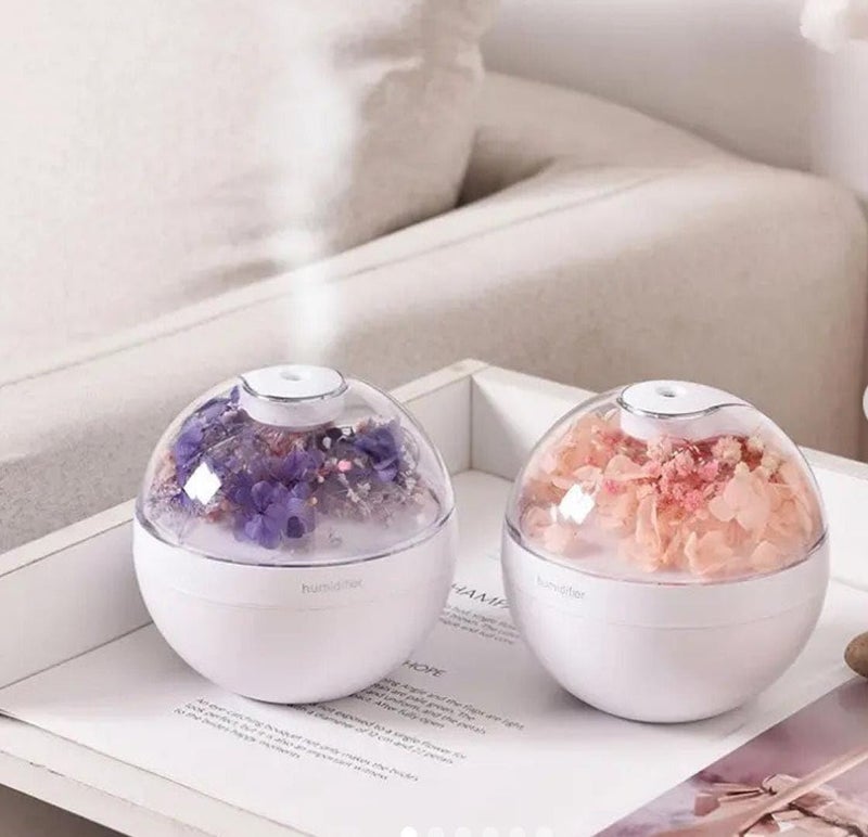 Yadava USB Mini Aroma Diffuser Eternal Flower Aromatherapy Essential Oil Air Humidifier Diffuser Home Ultrasonic Mist Maker Cool Mist Humidifier, Humidifiers for Bedroom (Air Humidifier) - Image 1