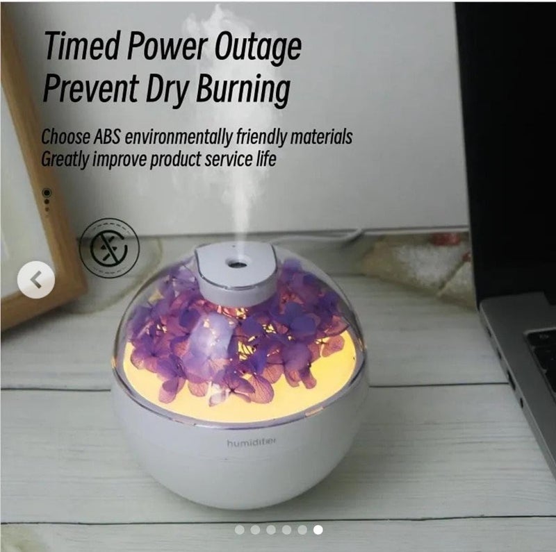 Yadava USB Mini Aroma Diffuser Eternal Flower Aromatherapy Essential Oil Air Humidifier Diffuser Home Ultrasonic Mist Maker Cool Mist Humidifier, Humidifiers for Bedroom (Air Humidifier) - Image 4