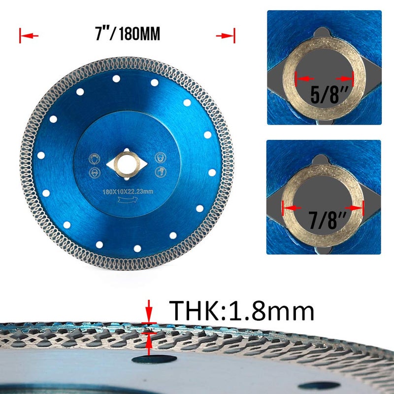 VOSIDUE Super Thin Tile Saw Blade 7" Diamond Saw Blade for Cutting Granite Marble Porcelain Tile (7") - Image 3