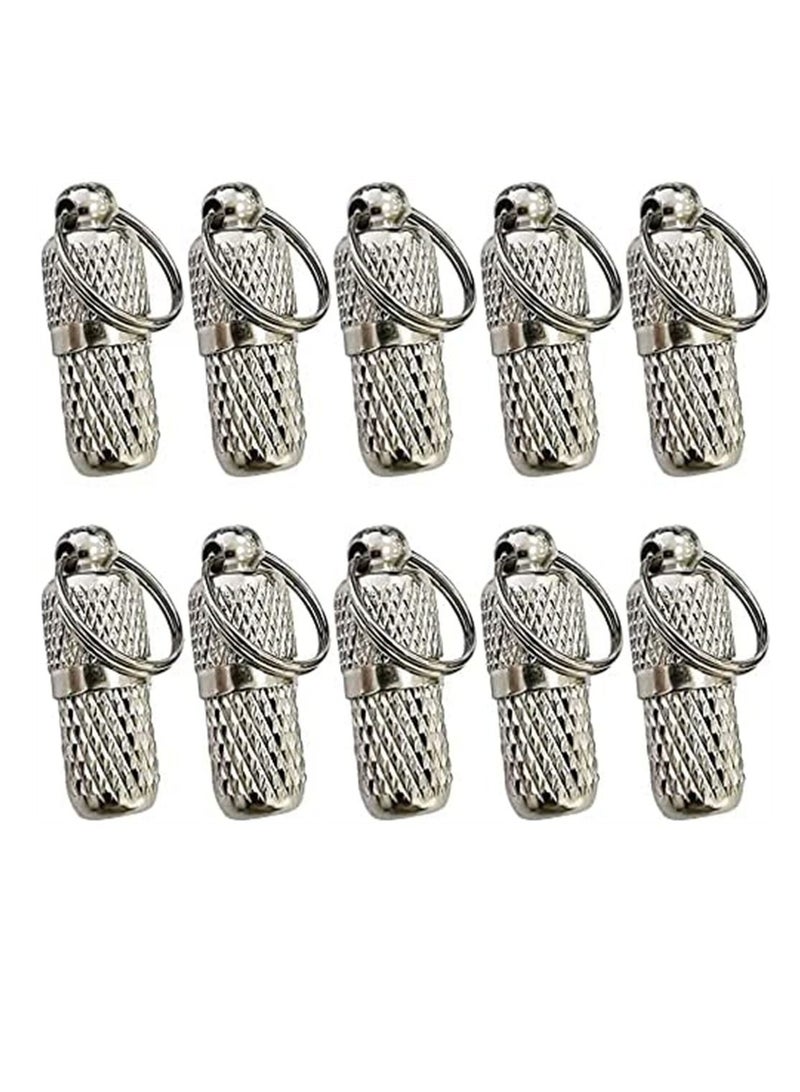 Excefore Silver Pet Tag Pendant 10 Pack Dog Tag Capsule Collar Pendant, Waterproof Tags Animal Name Address Identification Barrel Tube Collar For Dog Cat - Image 1