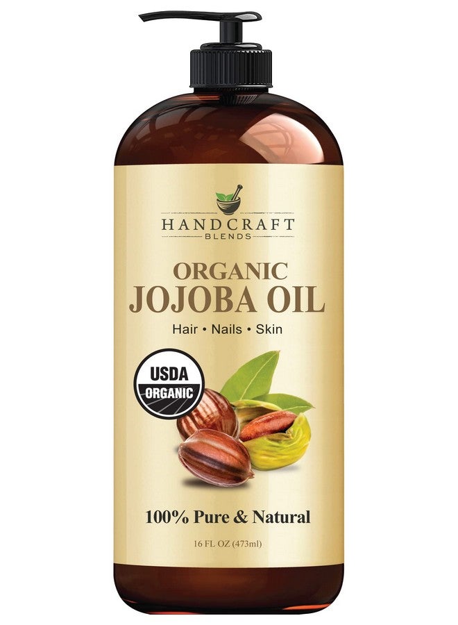 handcraft Blends Handcraft Usda Organic Jojoba Oil 16 Fl. Oz 100% Pure & Natural Jojoba Oil For Skin Face And Hair Deeply Moisturizing Antiaging Jojoba Oil For Men And Women - Image 1