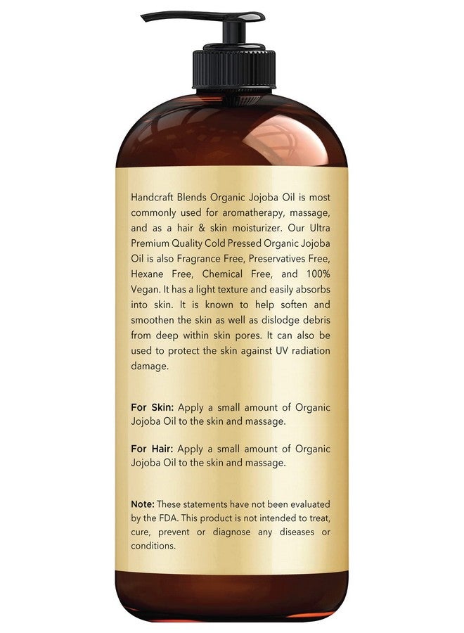 handcraft Blends Handcraft Usda Organic Jojoba Oil 16 Fl. Oz 100% Pure & Natural Jojoba Oil For Skin Face And Hair Deeply Moisturizing Antiaging Jojoba Oil For Men And Women - Image 3